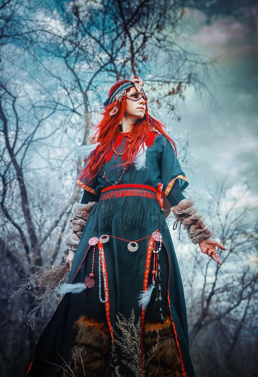 Girls in Slavic costumes underwear in Krasnoyarsk